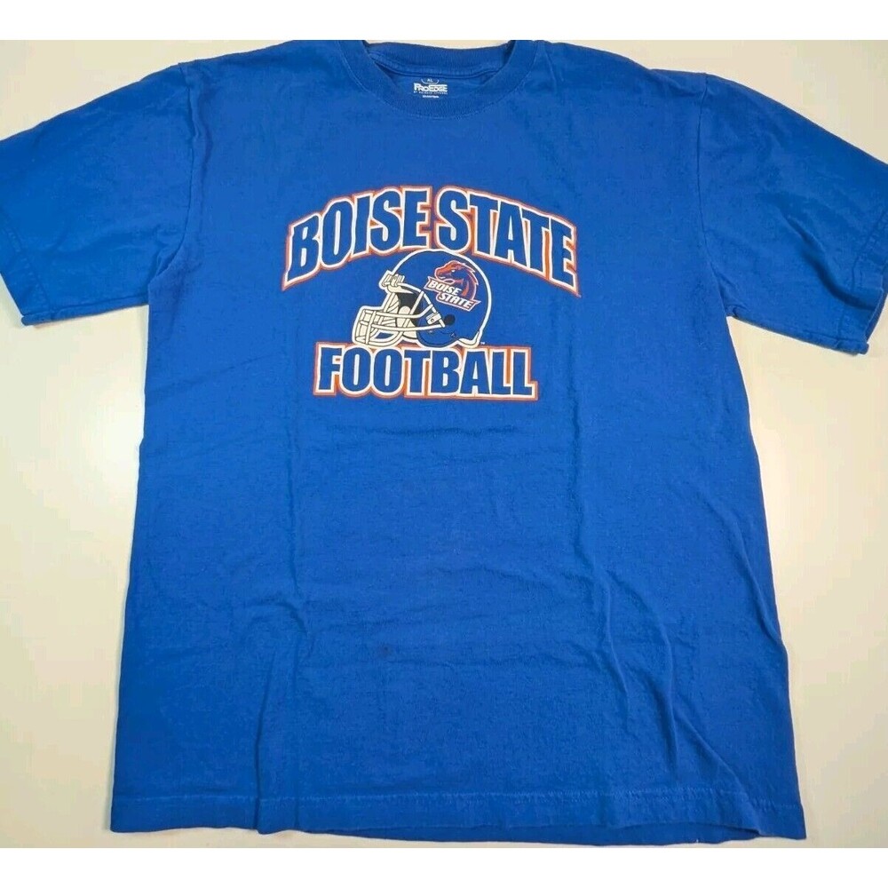 Pro Edge Men's T-shirt Boise State Logo T-Shirt Blue Sz XL Vintage Looking
